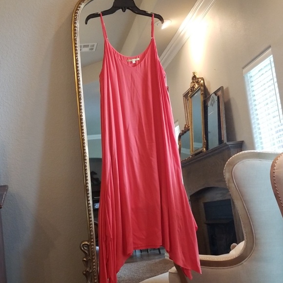 NWT Gianni Bini Midi Slip Dress Bright Orange - Picture 3 of 8